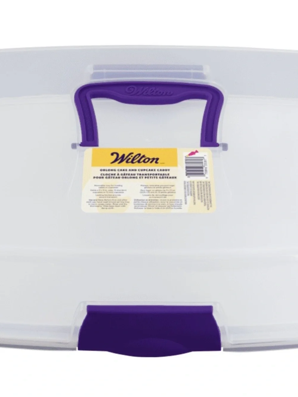 Wilton White and Clear Cupcake & Cake Storage Carrier with Purple Handle